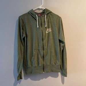 Nike heather green zip up hoodie